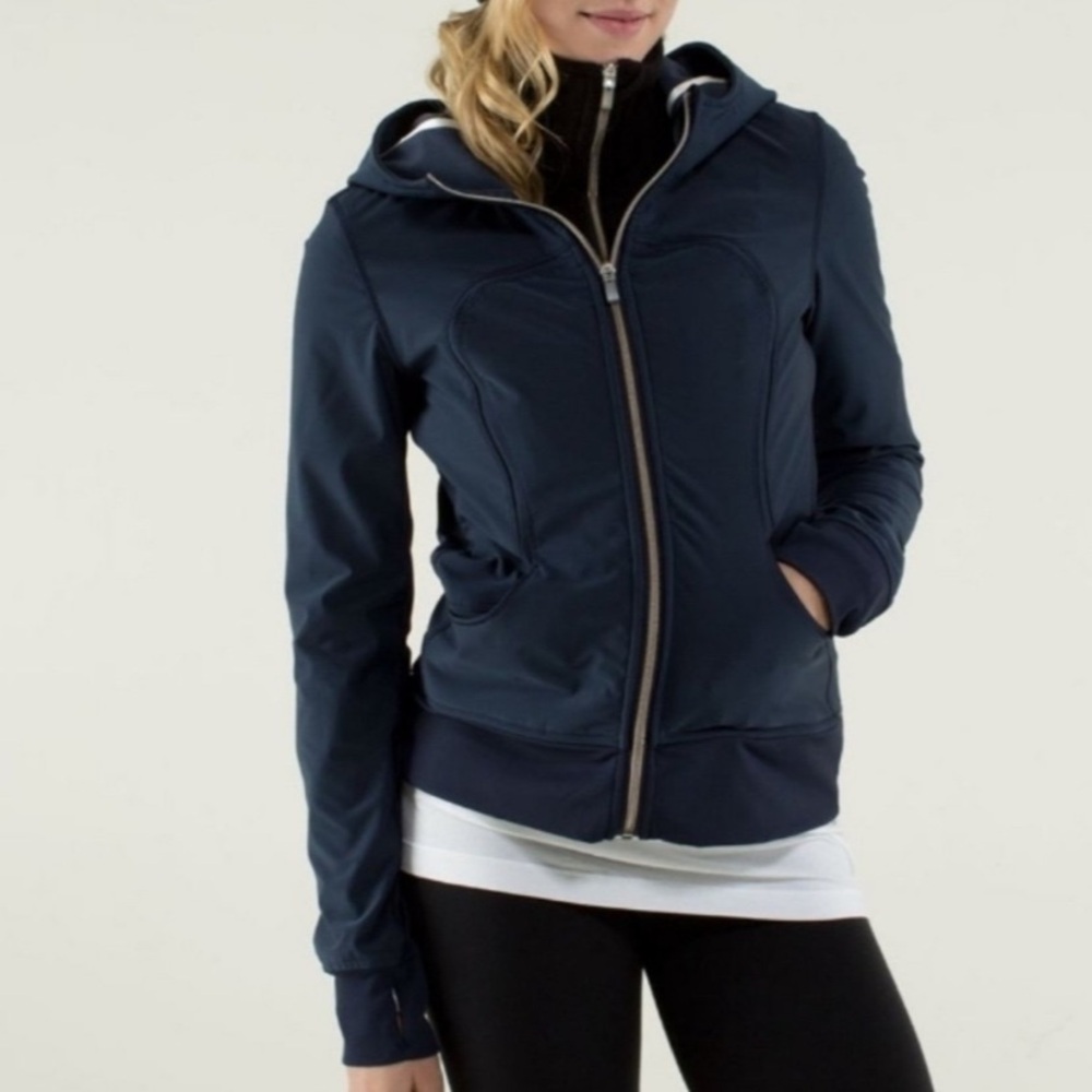 Lululemon Uba Hoodie Full Zip Jacket Logo Inkwell Navy Blue No Liner Women’s S?